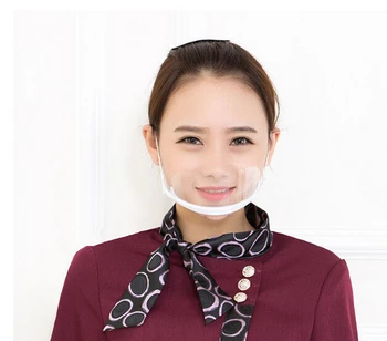 

100 pcs Restaurant food store waiter masks environmental protection plastic visor hotel cook master kitchener smile mask