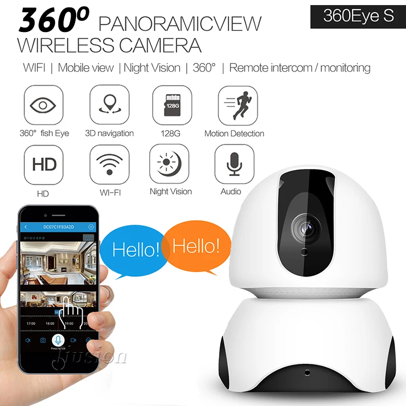 

Mini Wifi 360 Degree HD Video Camera IP Camara espia oculta Night Vision Security CCTV Gizli kamera Micro Cam Secret Fotocamera
