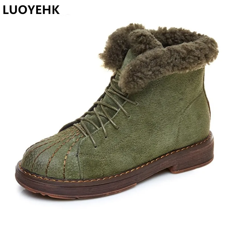 LUOYEHK New Winter Boots Women Shoes With Fur Warm Snow Boots Women Casual Shoes Woman Winter Platform Flat Boots For Women цена LUOYEHK New Winter Boots Women Shoes With Fur Warm Snow Boots Women Casual Shoes Woman Winter Platform Flat Boots For Women цены онлайн
