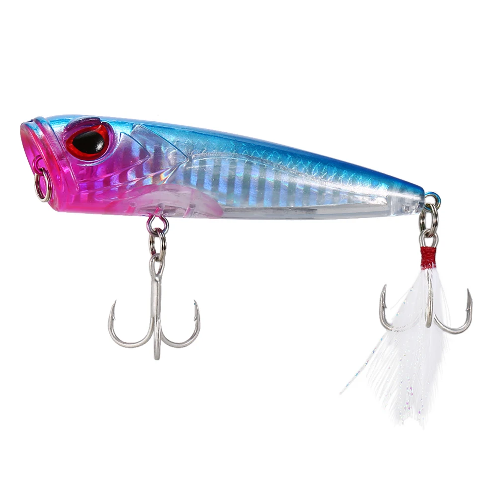 Hard Fishing Bait Popper Fishing Lure Topwater Floating Popper Lure 3D