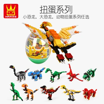 

building blocks Twisted Egg Blocks Jurassic Dinosaurs Small Particles Building Block Assembled Toys Kids Gifts Gift with Duplos