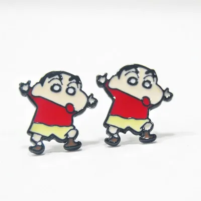 IVYYE Crayon Shin-chan Япония Мода Аниме Сережка с героями мультфильмов милые серьги-гвоздики с животными для женщин девочек детские ювелирные изделия Рождественский подарок - Окраска металла: see chart