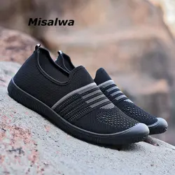 Misalwa/2019 г. дышащая мужская повседневная обувь, нескользящая, новая, Британская, для отдыха, мягкая сетка, мужская обувь на плоской подошве