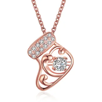

Rose Gold Sock Necklace Cooling Pendant 3D For Women Boys Christmas 18inch Girl Christmas Collane Donna Sterling Silver Necklace