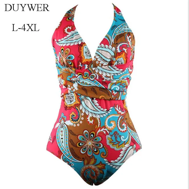 Large Size One Piece Swimsuit Curvy Women Swimwear Plus Fertilizer Plus