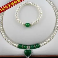Горячая образец настоящего пресноводного белого цвета жемчужный ювелирный набор, модное ожерелье браслет серьги набор для красивой невесты Шарм женщин