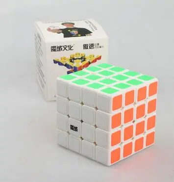 MoYu Aosu 4x4x4 магический куб 6-color Stickerless скорость головоломка твист 62 мм Cubo Magico интеллектуальное обучение обучающая игрушка - Цвет: White