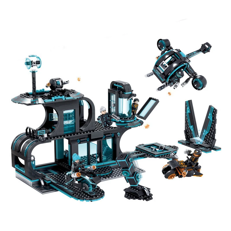 

StZhou 794Pcs City War X-Agents Spaceport Helicopter Motorcycle Action Figure Building Blocks educational Toys for children
