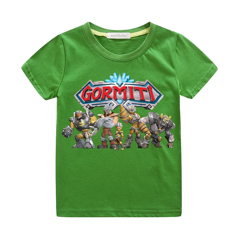 Летние футболки Gormiti для мальчиков детские футболки с принтом игр Белые Повседневные футболки с короткими рукавами для девочек, костюм, рубашка, ZA007