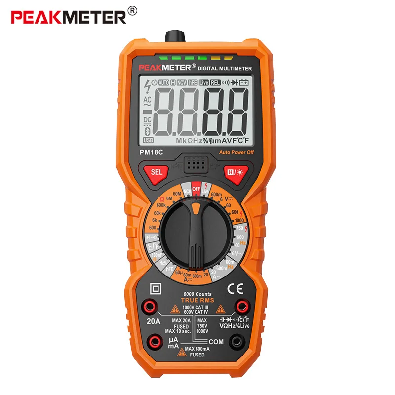 

PM890D PM890C PEAKMETER Digital Multimeter Frequency Temperature hFE NCV Multifunctional Testor Voltage Resistance Capacitance