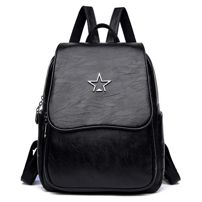 

New Women Backpack Soft PU Leather Fashion Cover Design School Travel Teenager Girl Backpacks School Bag Mochila Feminina 2018