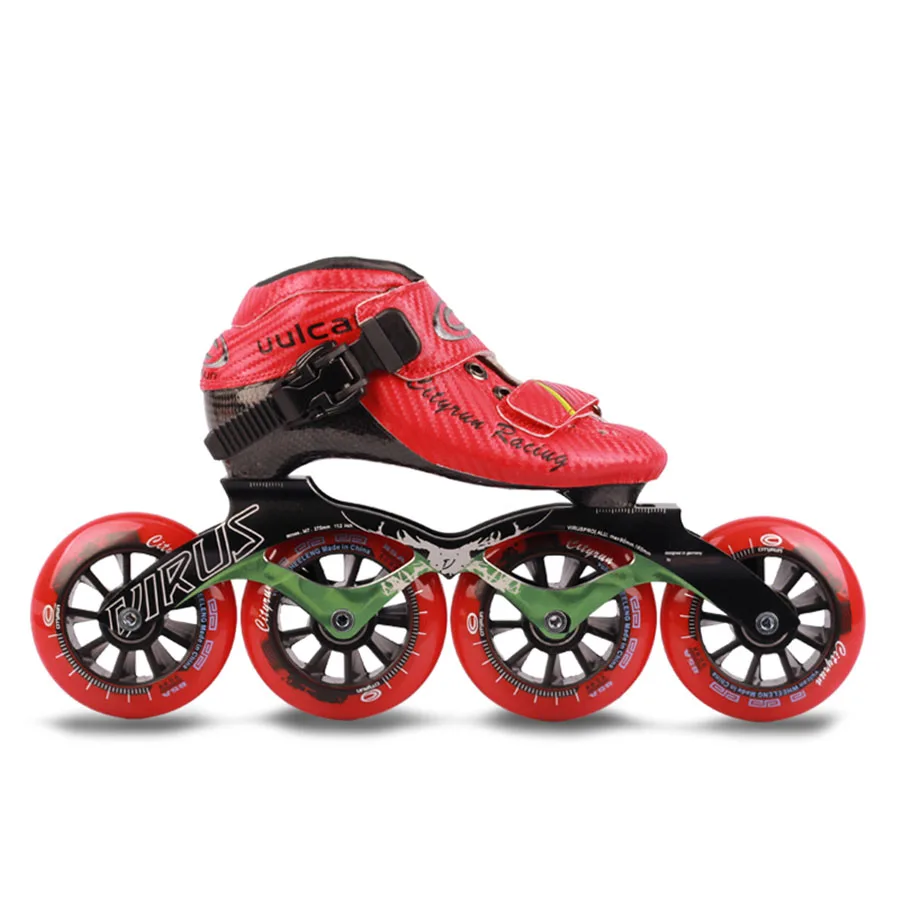 Cityrun Speed Inline Skates Carbon Fiber Professional Competition Skates 4 Wheels Racing Skating
