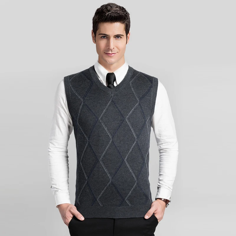 2016 New design autumn fashion V neck sleeveless mens