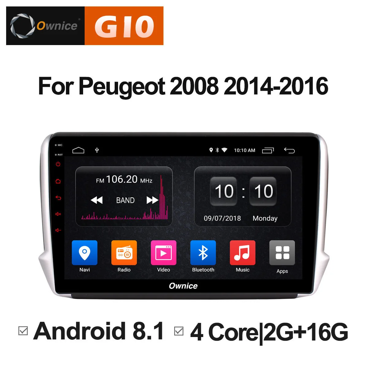 

10.1" inch Screen Android 8.1 Unit Car DVD GPS Radio Stereo Audio Multimedia Player for Peugeot 2008 208 2009 2010 2011 2012
