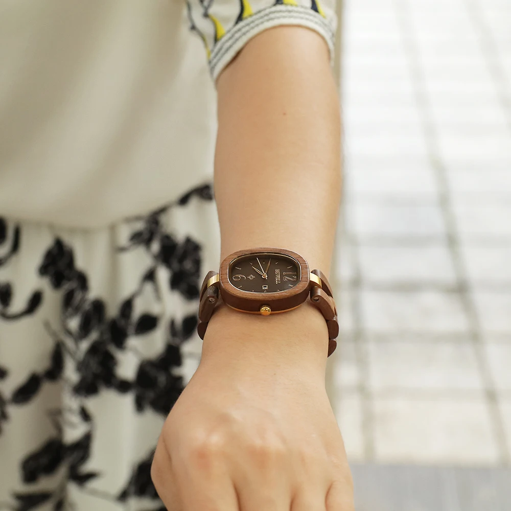 Bewell аналоговые деревянные женские часы Новая мода деревянные mujer Часы наручные кварцевые часы для женщин и девушек W162A