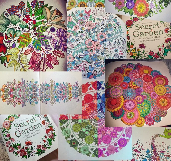Online Shop Secret Garden An Inky Treasure Hunt And Coloring Book Creative Color Painting Student Relieve Stress Kill Time Educational