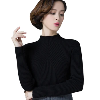 

2020 new thick half-high collar autumn and winter sweater women's self-cultivation hedge knit was thin solid cashmere sweater