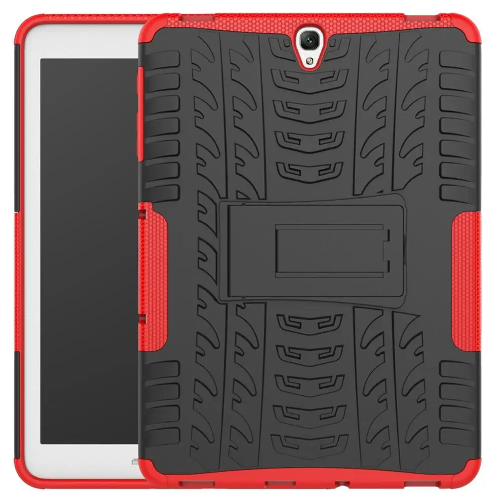 

Shockproof PC Back Cover For Samsung Galaxy Tab S3 9.7 T820 T825 Tablet Case Stand Cover Rugged Rubber Armor Shell+Stylus Pen.