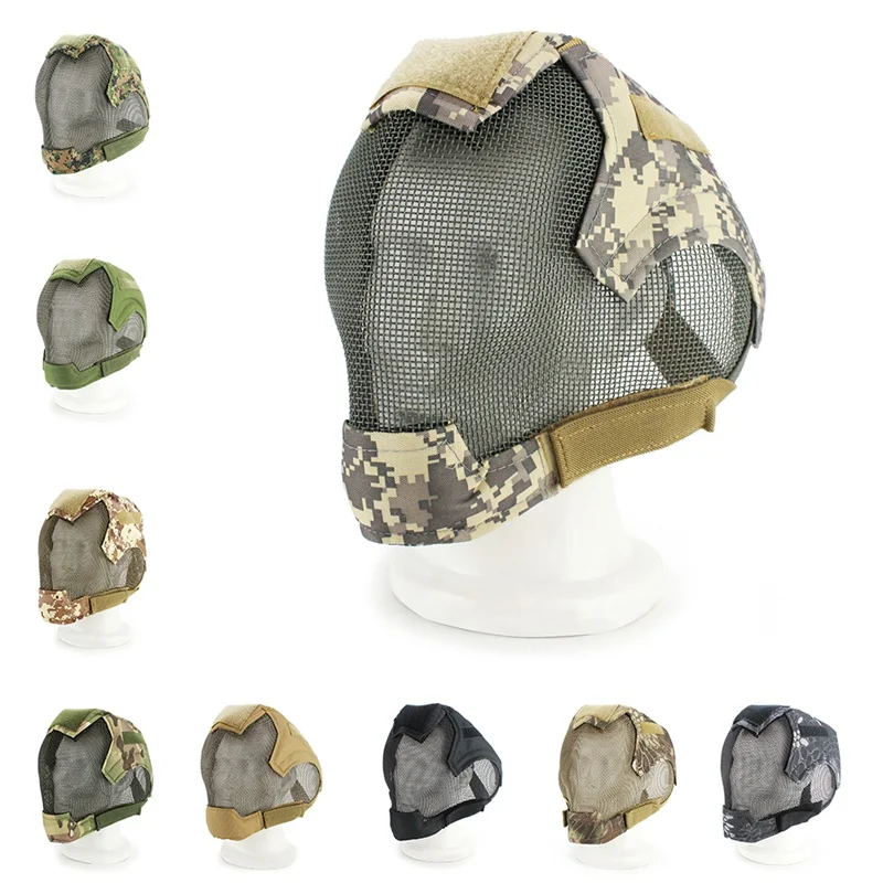  2019 New Airsoft mask full face mask military war game steel mesh paintball protective mask tactica