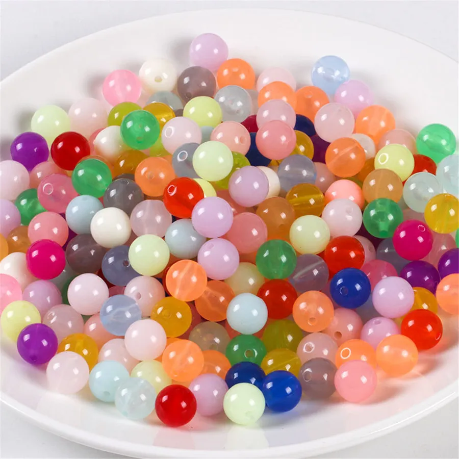 DIY Handmade Beaded Material 6 20MM Acrylic Jelly Beads For Bracelet
