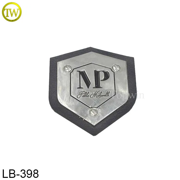 

LB398 Clothing metal logo leather patch garment leather jeans leather label