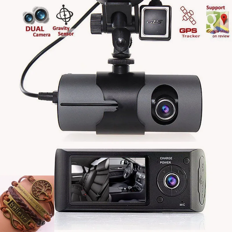 

Franchise 2.7'' 1080P Dual Lens Car DVR Camera Video Recorder Dash Cam G-Sensor GPS Camera Support GPS Module Built-in Speaker