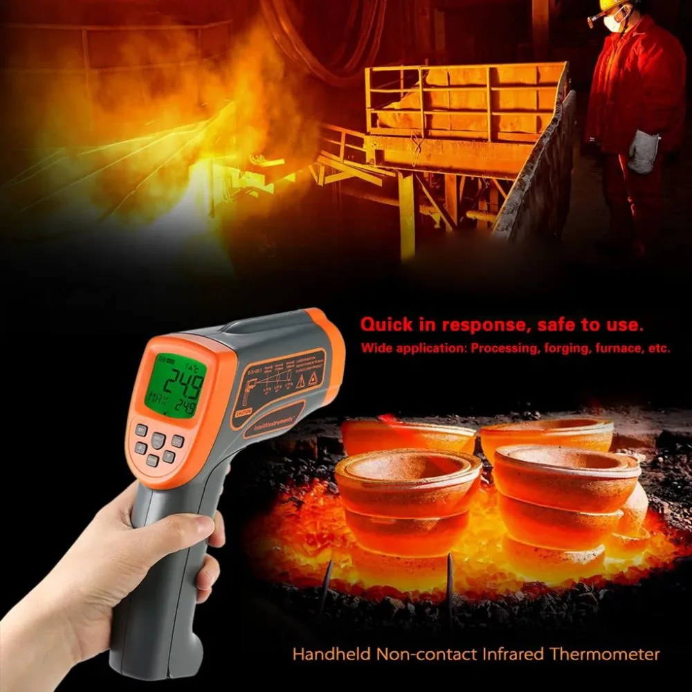 

Thermal Imager -18 To 1150 Degree IR Temperature Tester Multi-Function Digital Infrared Thermometer Non-Contact 50:1