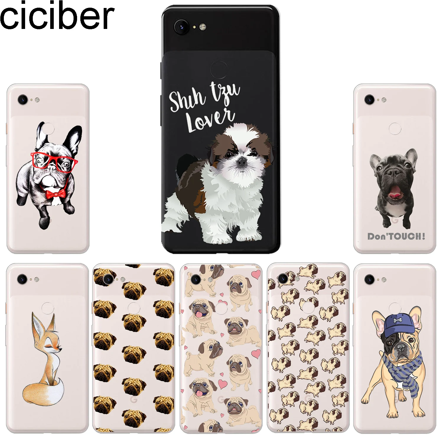 

ciciber New Fashion Phone Cases For Google Pixel 3 2 XL Case Soft TPU Back Cover for Pixel 3XL 2XL Animal Funda Capa Coque