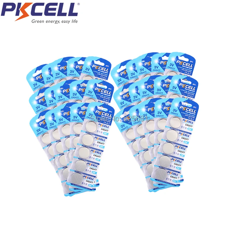 

150Pcs PKCELL CR2477 3V Lithium Battery 3V Button Coin Cell Equal to DL2477 ECR2477 LM2477 KCR2477 CR 2477 for calculators