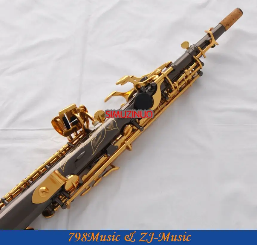 Черный никель прямой Саксофон сопрано Sax High F # G с чехлом 10 Reeds|straight soprano saxophone|soprano