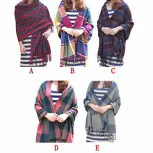 Fantastic Hot 2014 Oversized Blanket font b Tartan b font Shawl Scarf Warm Shawl Plaid Cashmere