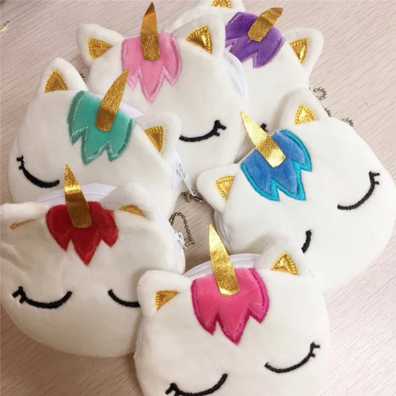 

1 pc Unicorn Coin Purse 6 Colors Cartoon Plush Owl Coin Bag Women Zero Wallets Children Key Pocket Change Pouch