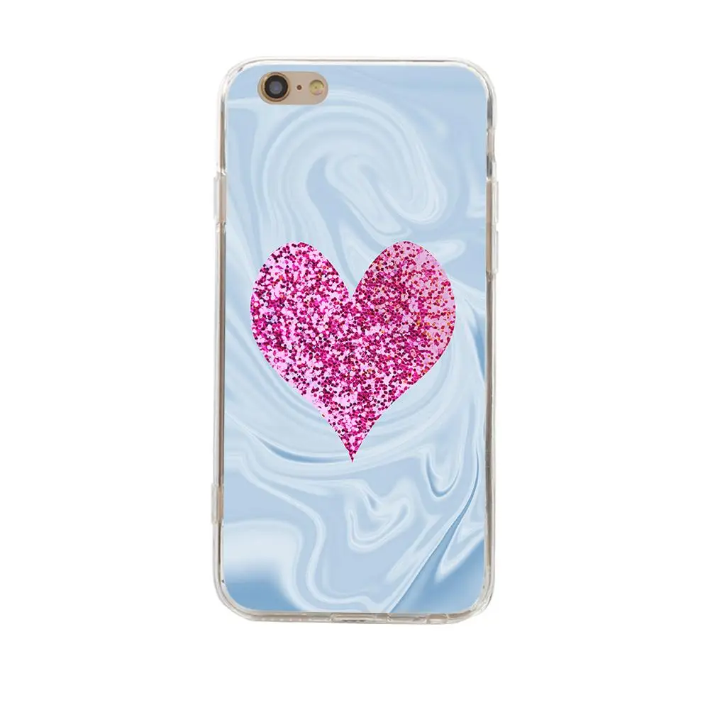 Ultra Slim Glitter Love Heart Flowy Protective Phone Case