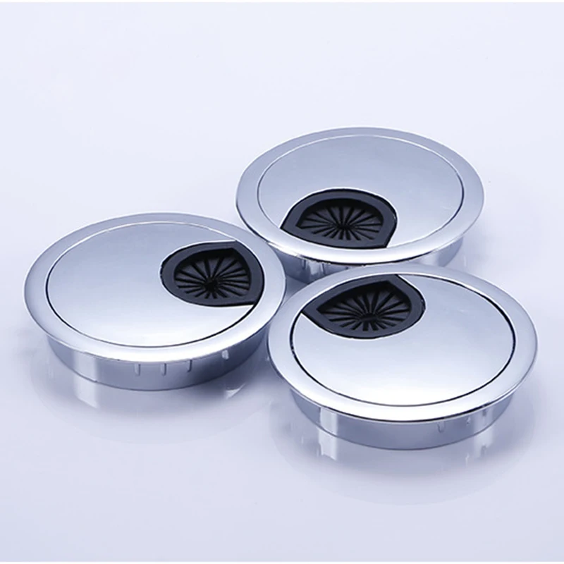 

Desk Cable Hole Cover Zinc Alloy Base Table Wire Outlet Port Computer Grommet Surface Line Box DC112