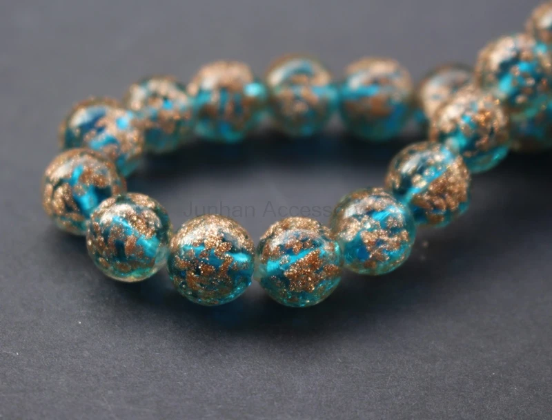12mm round glass beads 533 12mm Teal blue handmade frosted lampwork beads