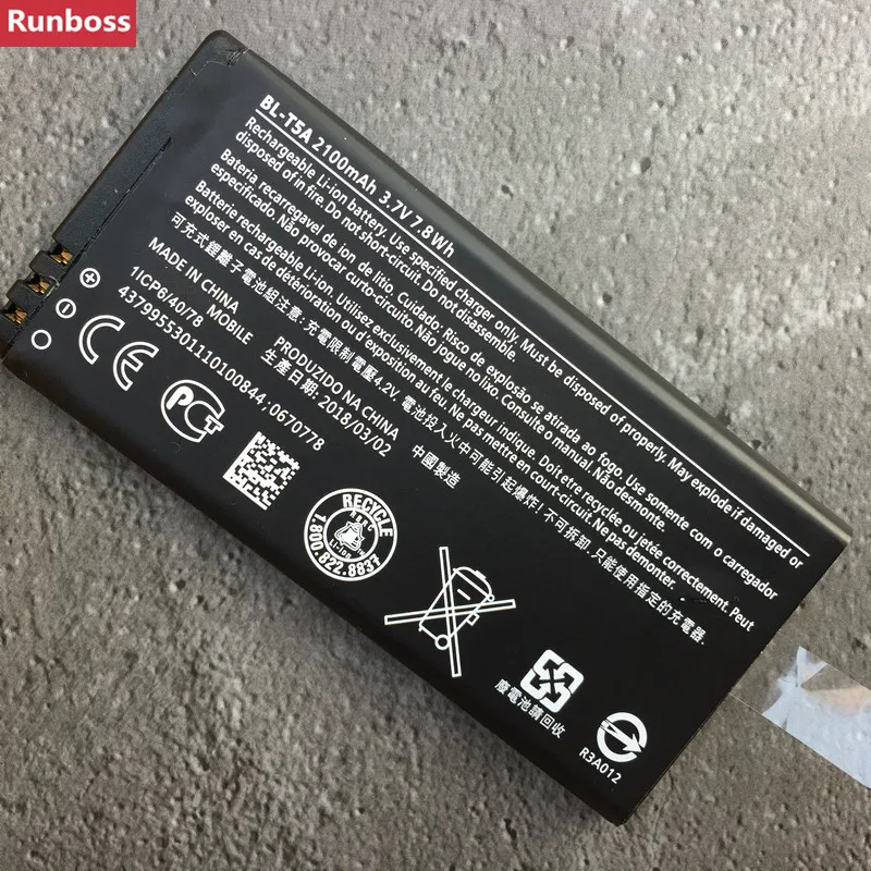 Аккумулятор для Nokia Microsoft Lumia 2100 550 730 735 Superman RM1038 RM1040 738 мАч|Аккумуляторы мобильных