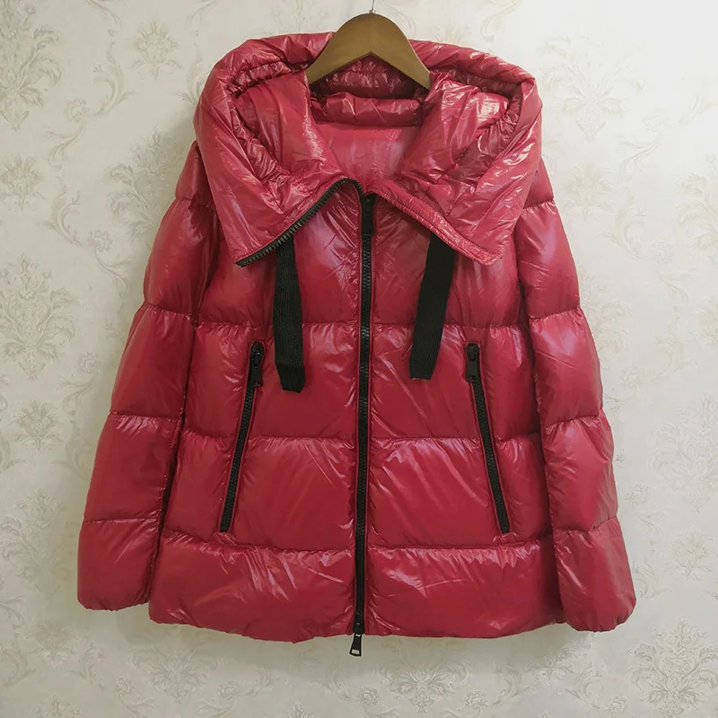 Canard De Chaud Des Black Duvet Tq371 yellow À Un Manches Hiver 2018 Pain Nouvelle Mot red Cape Lâche Blanc Manteau Extérieur Capuche Femmes Veste Longues purple 100 En Épais qZ4XaqIgw