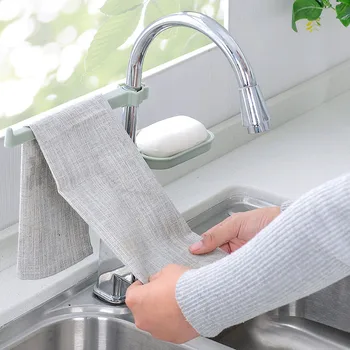 

New 1pc Sponge Bathroom Kitchen Faucet Clip Dish Cloth Clip Shelf Drain Dry Towel Organizer Sink Hanging Storage Rack Storage
