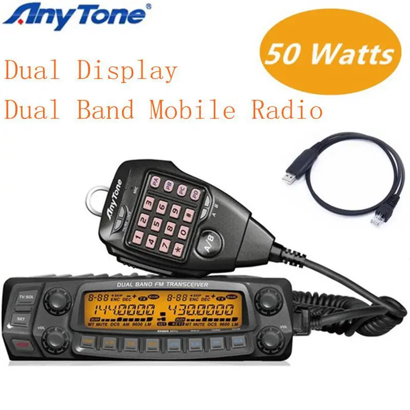 Двухдиапазонный мобильный радиоприемник AnyTone 136 174 МГц и 400 490 трансивер с двойным