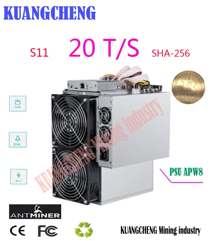 Asic BTC BCH SHA-256 Miner AntMiner S11 20 T с PSU Bitcoin Miner лучше, чем S9 S9i S9j T15 Z9 WhatsMiner M3 M10