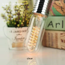 T45 трубчатая лампа накаливания 135 мм декоративная лампочка 220 В 24 Вт теплая белая спиральная углеродистая нить Янтарная/прозрачное стекло