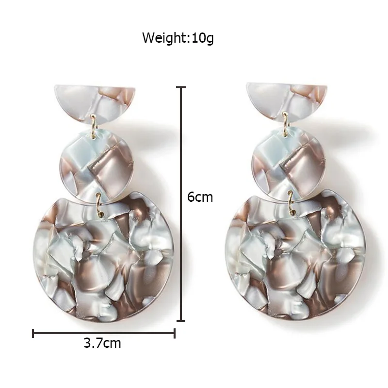 XIYANIKE дизайн уникальные богемные геометрические двойные круглые Уксусные акриловые серьги для женщин Подвеска массивные украшения E644