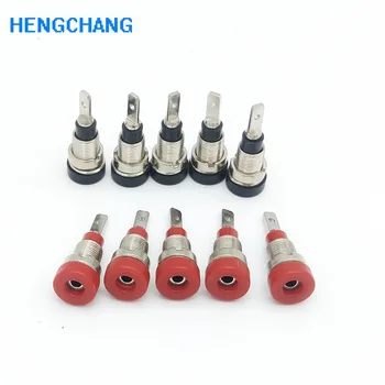 

10pcs/lot Multimeter instrument 2mm banana plugs Pure copper insulation banana Jack socket terminal Banana female red and black