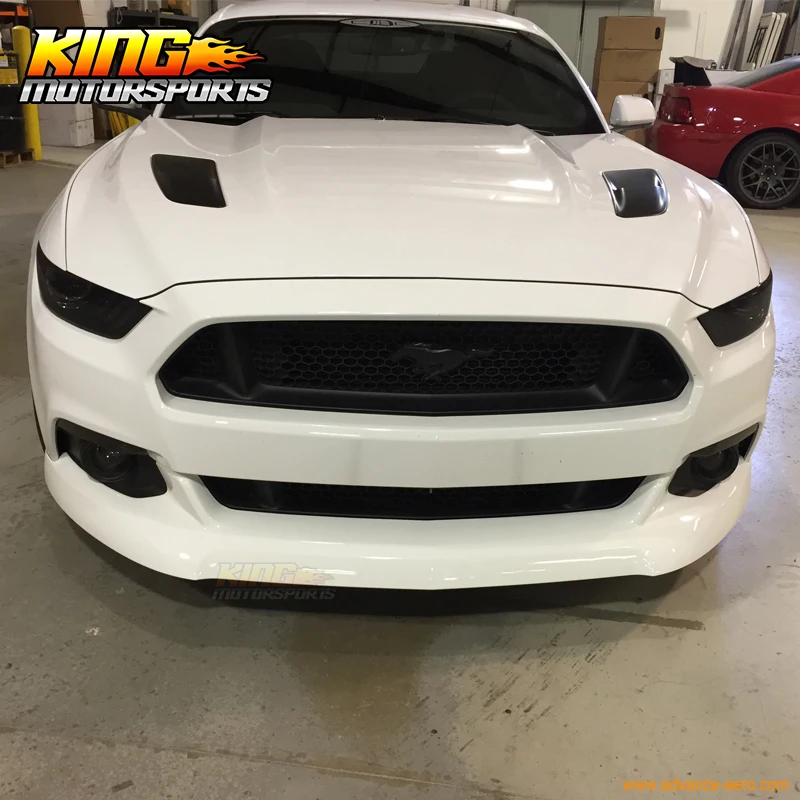 

Fit For 15-16 Ford Mustang Front Bumper Lip Unpainted Black - PU Poly Urethane
