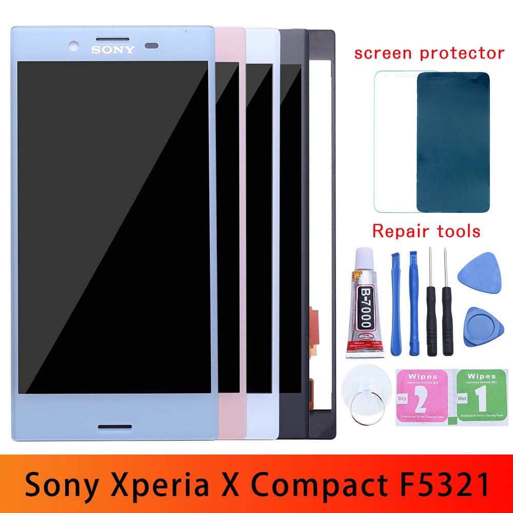 Дешево Для sony Xperia X Compact F5321 дисплей X Mini ЖК дисплей с сенсорным экраном в сборе рамка дигитайзер белый черный