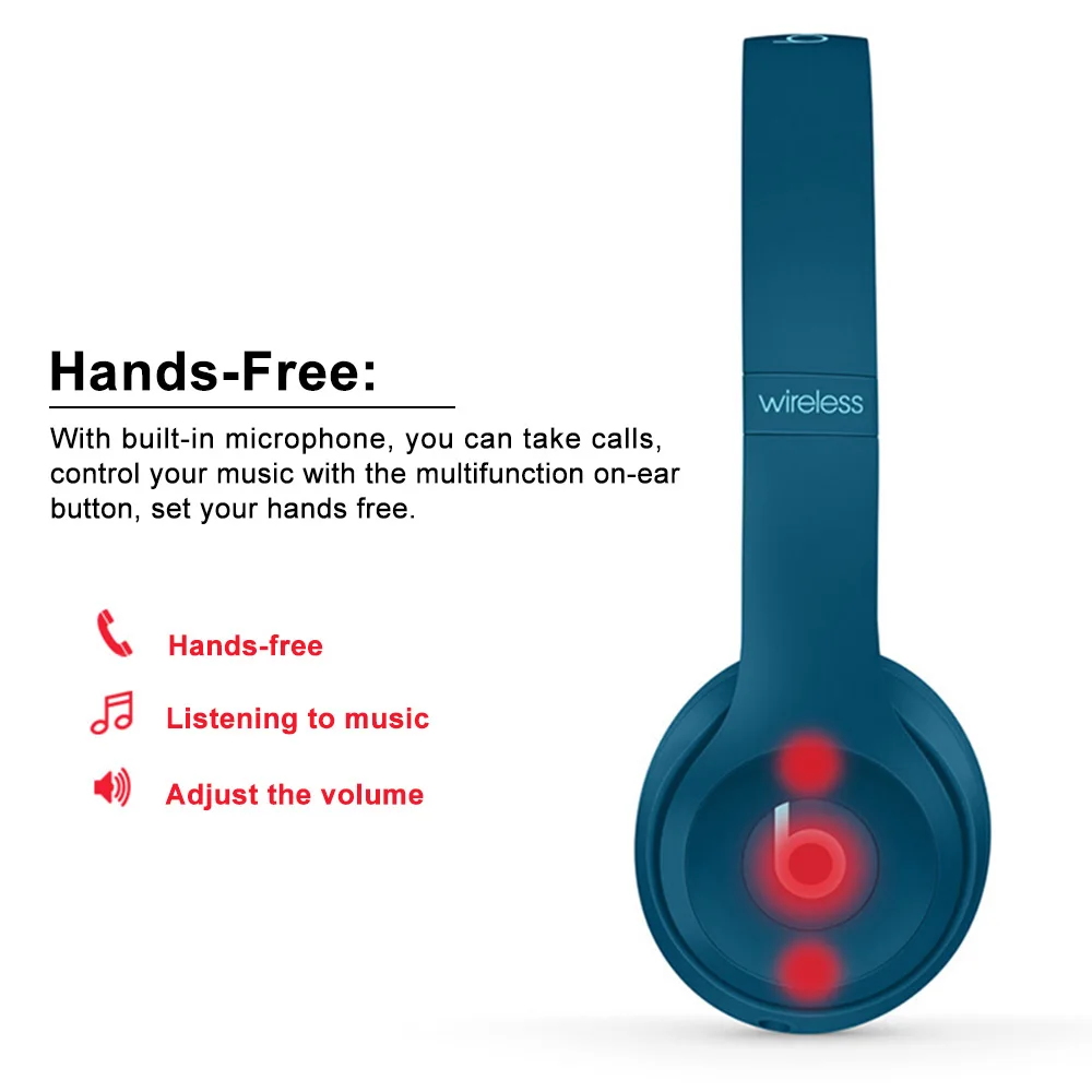 Beats by dre Solo3 беспроводные Bluetooth наушники на ухо наушники игровая гарнитура Музыка Hands-free наушники Solo 3 с микрофоном fone