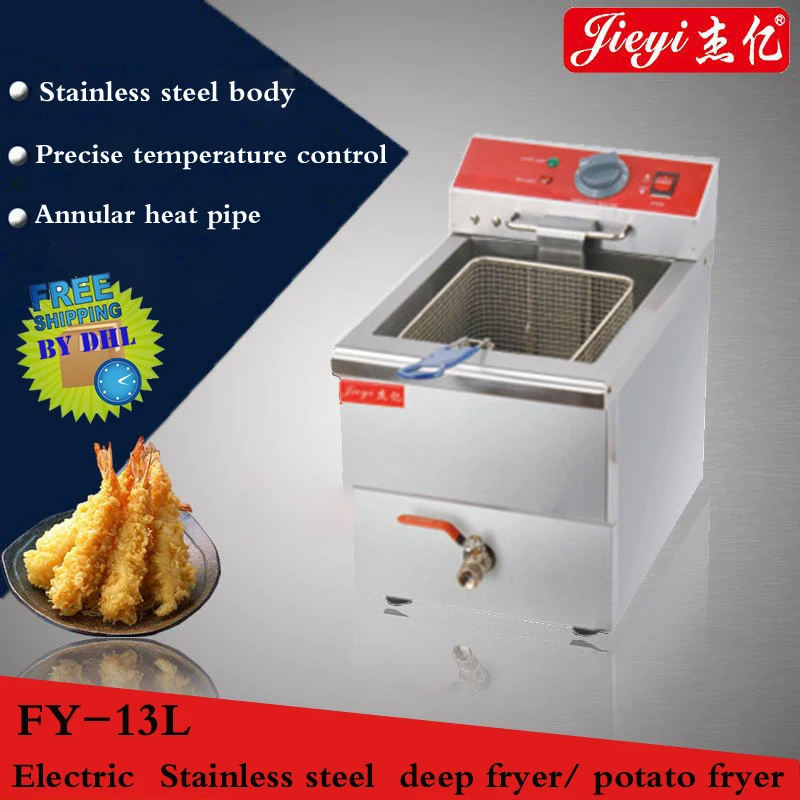 

Single cylinder FY-13L fritadeira electric deep fryers 220V/3.25KW food fryer pan Precise temperature control