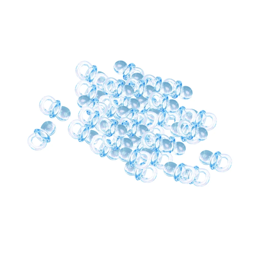 50pcs Mini Acrylic Baby Pacifiers Baby Shower Favors Baby Boys Girls Plastic Clear Table Scatter
