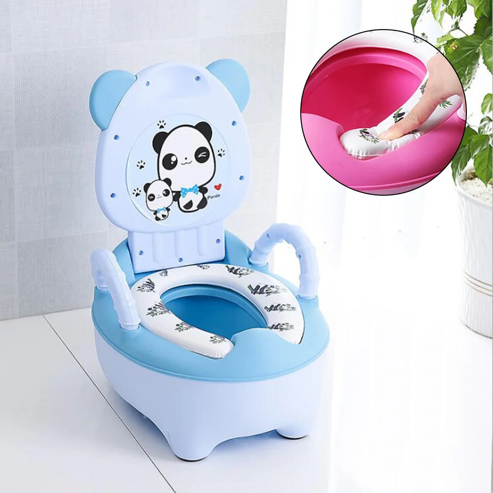 Baby Potty Training Seat Children's Potty Baby Toilet Cartoon Panda Kids Toilet Trainer Bedpan Portable Urinal Backrest Pot - Цвет: PJ3452BP