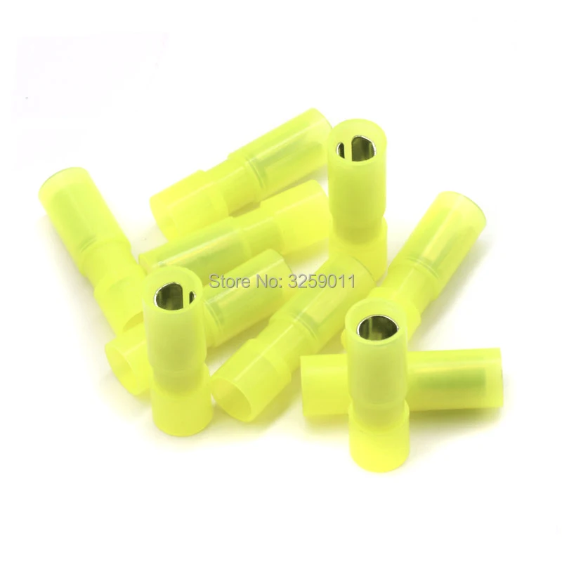 50PCS Butt Connector Crimp Terminal Male Female Full-Insulating Joint Nylon 12-10 AWG FRFNY / MPFNY 5.5-195 yellow | Обустройство